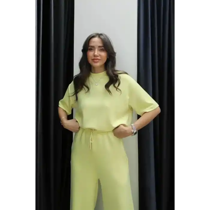 Tshirt alt üst modal takım sarı