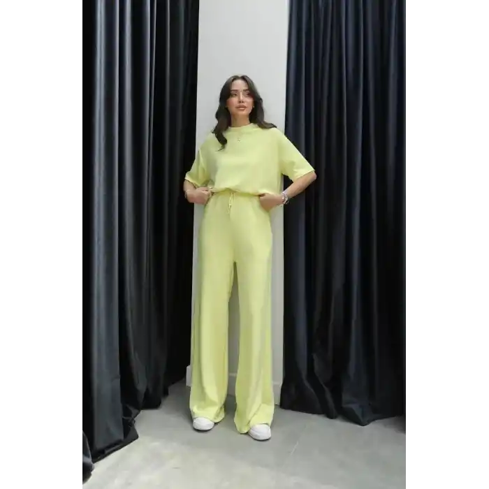 Tshirt alt üst modal takım sarı