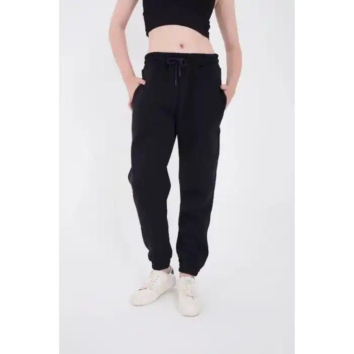 Üç İplik Basic Lastikli Eşofman Pantolon - Lacivert