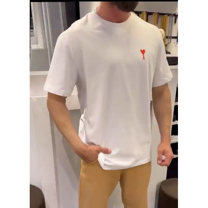 Unisex Bisiklet Yaka Baskılı Oversize T-Shirt - Beyaz