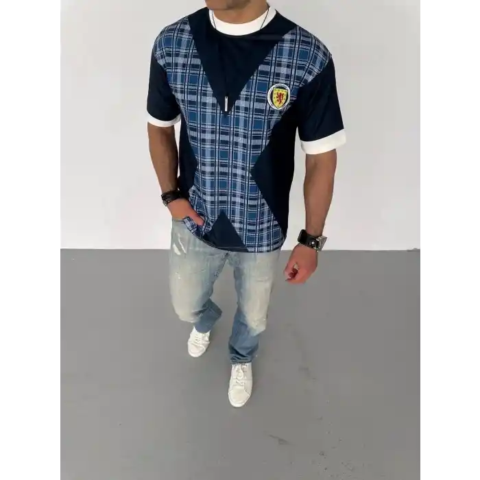 Unisex Bisiklet Yaka Baskılı Oversize T-Shirt - Siyah