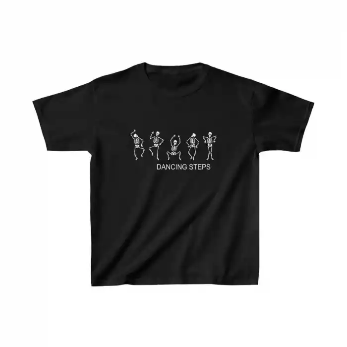 Unisex Çocuk Baskılı T-Shirt - Siyah