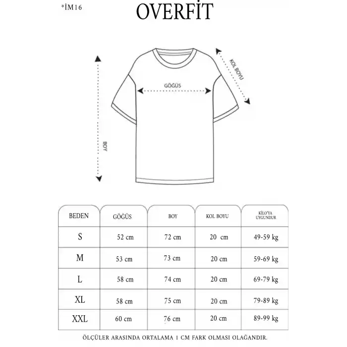 Unisex Düz Biskilet Yaka Oversize T-shirt - Siyah