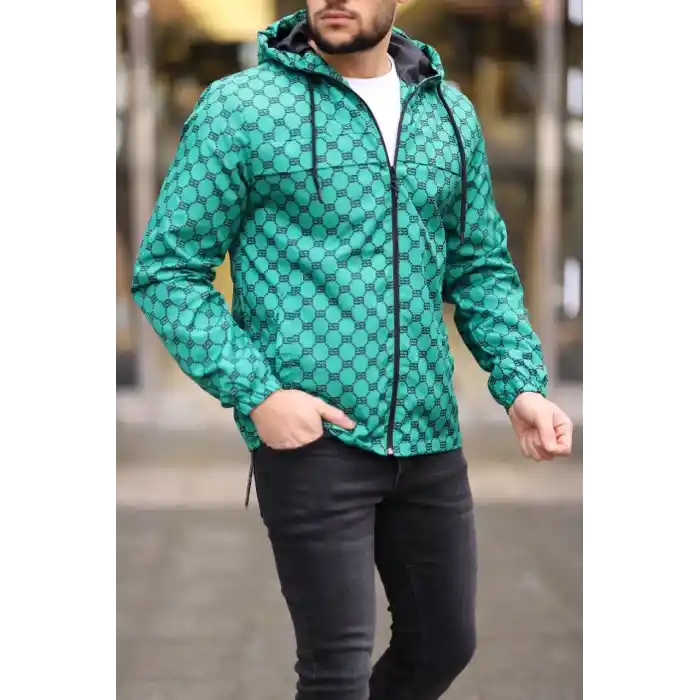 Unisex Kapüşonlu İçi Astarlı Yağmurluk - Zümrüt