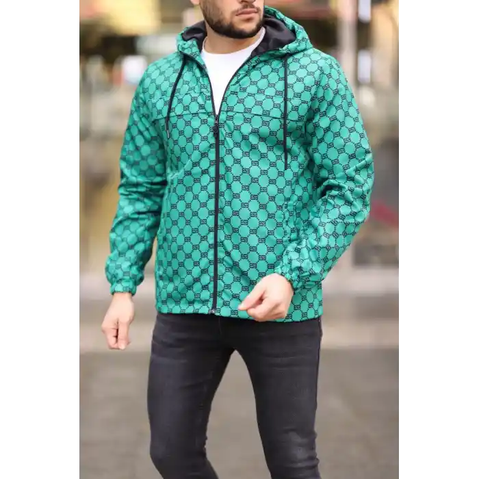 Unisex Kapüşonlu İçi Astarlı Yağmurluk - Zümrüt