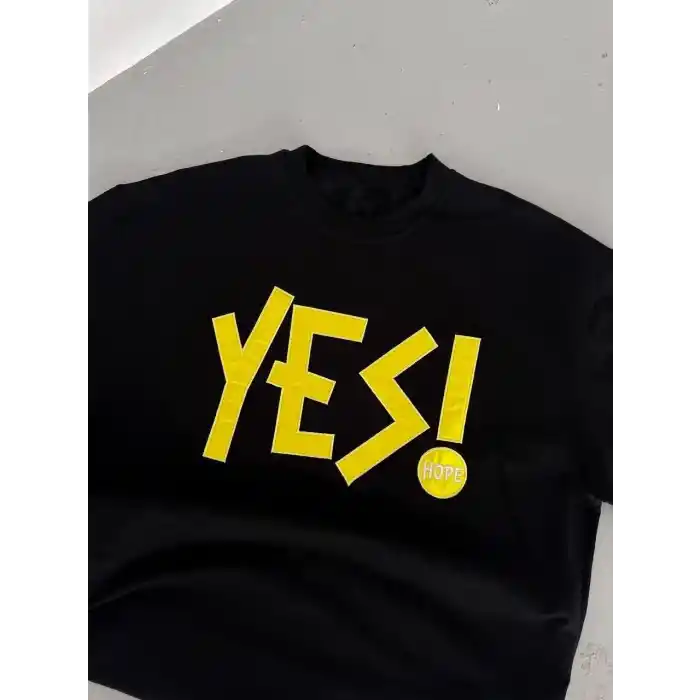 Unisex Nakış İşlemeli T-Shirt - Siyah