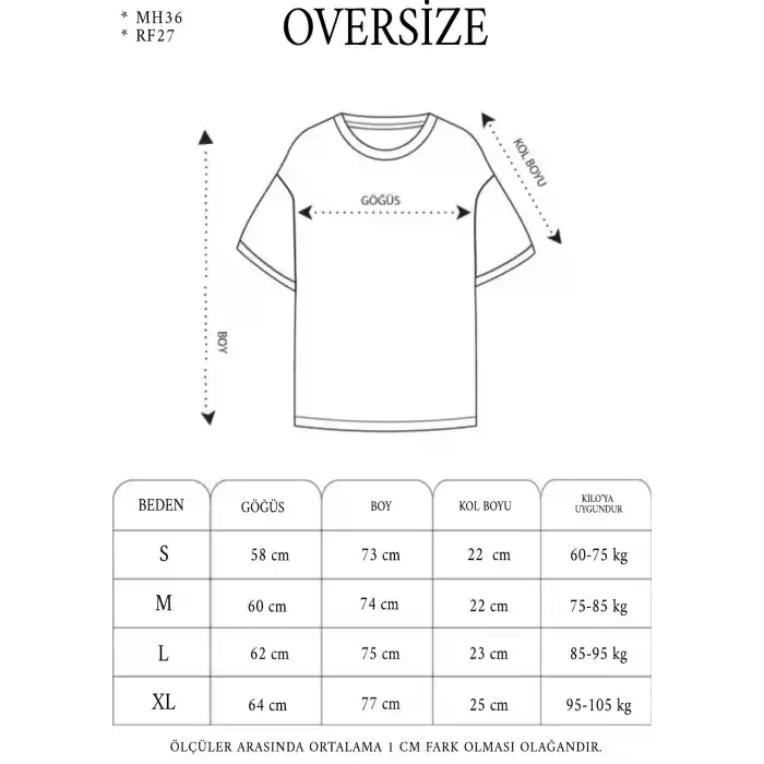 Unisex Oversize Baskılı Bisiklet Yaka T-Shirt - Gri