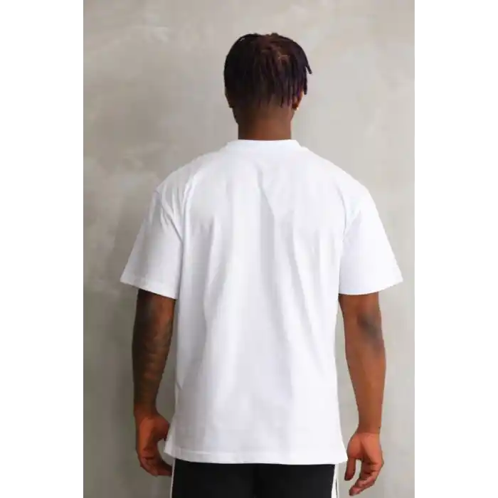 Unisex Oversize Kolye Dahil T-Shirt - Beyaz