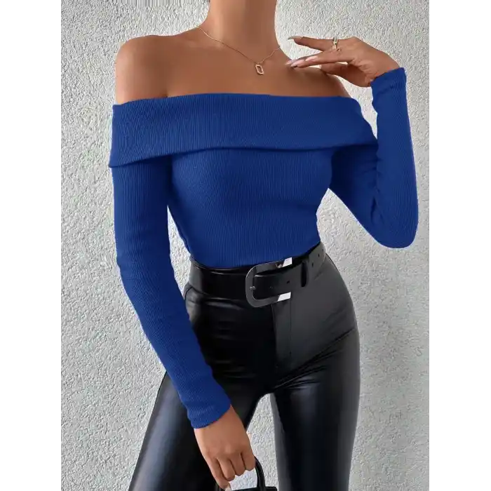 Uzun kol madonna yaka bluz Saks