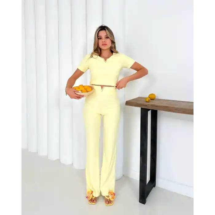 V aksesuarlı ottoman takım sarı s255850