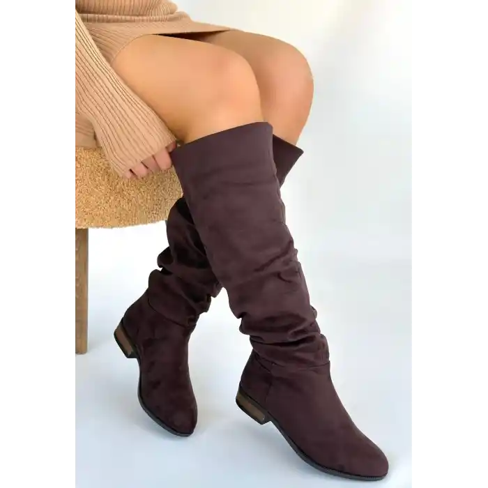 Winda Kahverengi Süet Körüklü Çizme