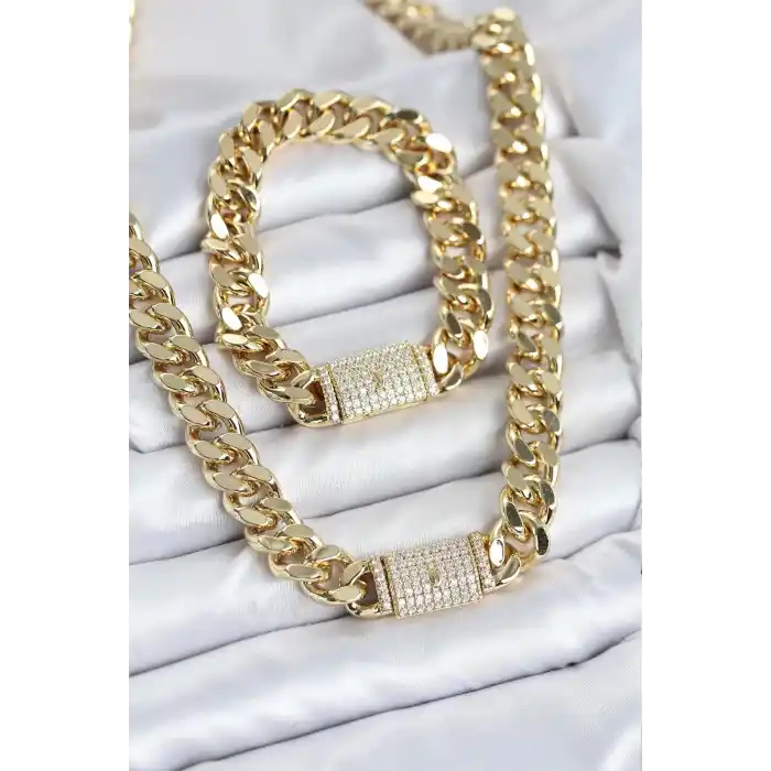 Xuping Gurmet Gold Renk Kolye ve Bileklik Seti