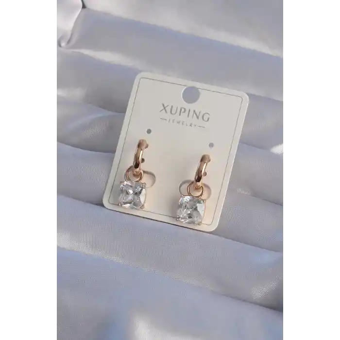 XUPİNG Rose Renk Zirkon Taşlı Halka Küpe
