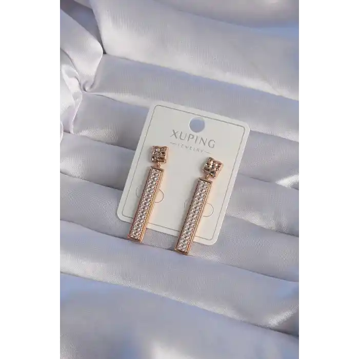 XUPİNG Rose Renk Zirkon Taşlı Su Yolu Küpe
