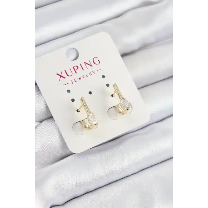 Xuping Zirkon Taşlı I Model Gold Renk Kadın Küpe