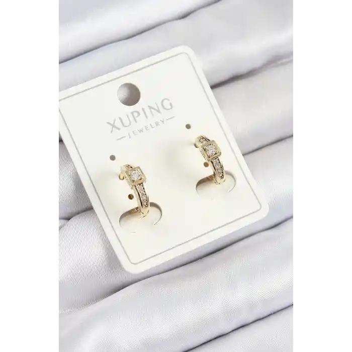 Xuping Zirkon Taşlı Kemer Model Gold Renk Kadın Küpe
