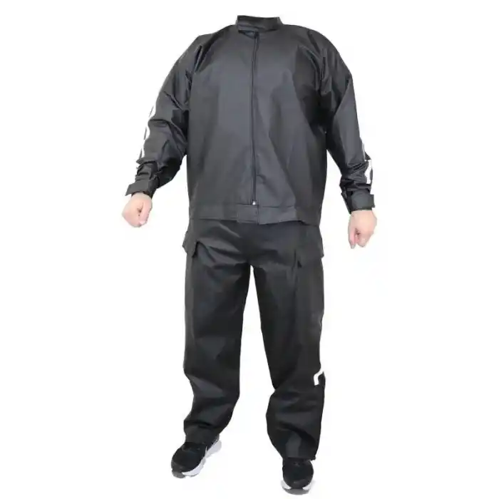 Yağmurluk Takım (Bahçıvan Tipi Askılı Pantolon ve Mont) - Siyah