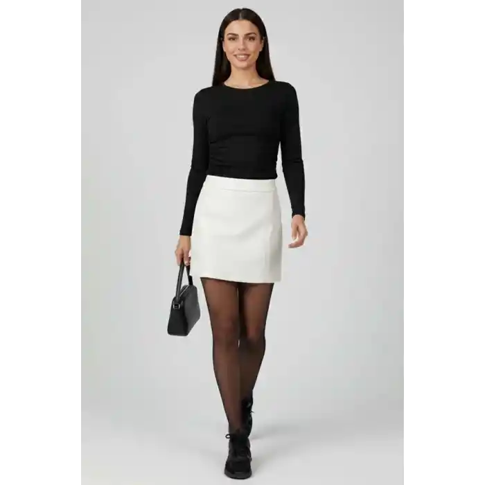 Yanı Büzgülü bluz siyah T4322