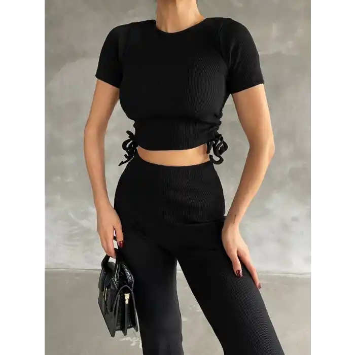 Yanları tüneli takım siyah s3161