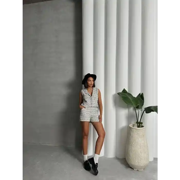 Yelekli şort takım