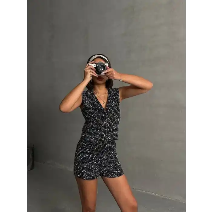 Yelekli şort takım