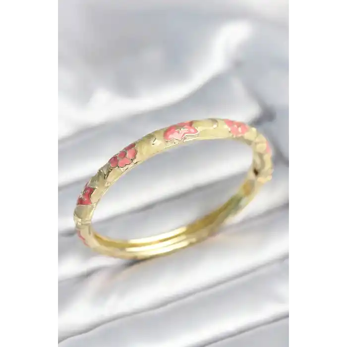 Yeşil Krem Renk Detaylı Mineli Kelepçe