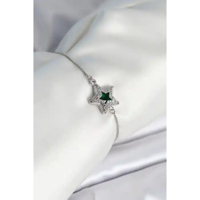 Yıldız Model Asansörlü Gümüş Renk Kadın Bileklik