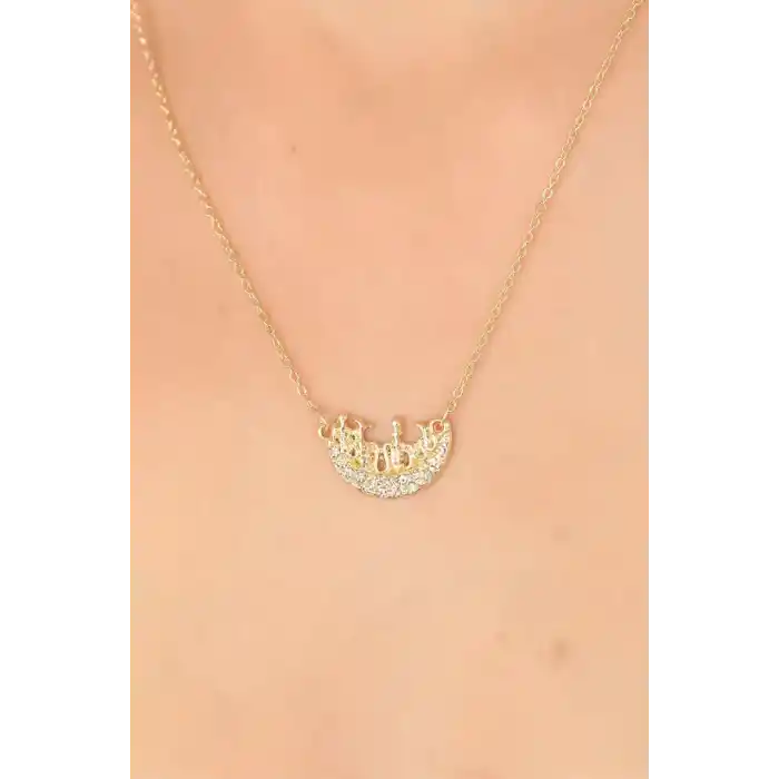 Zirkon Taşlı Bayan Kolye