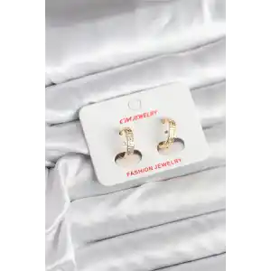 14K Gold Renk Kaplama CM Kadın Küpe