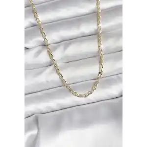 14K Gold Renk Kaplama Ezme Plaka Model CM Kadın Kolye