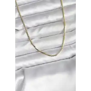 14K Gold Renk Kaplama Ezme Zincir Model CM Kadın Kolye
