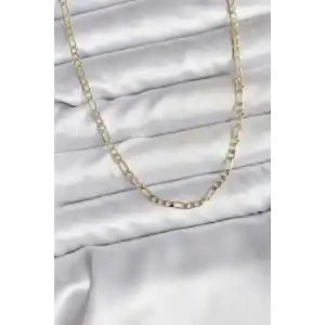 14K Gold Renk Kaplama Kuşgözü Zincir Model Pirinç CM Kadın Kolye