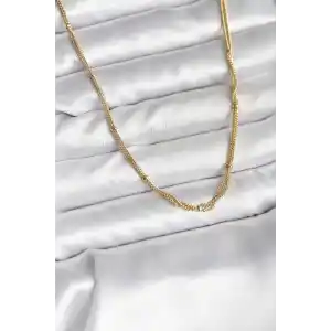 14K Gold Renk Kaplama Topçuk Zincirli Model CM Kadın Kolye