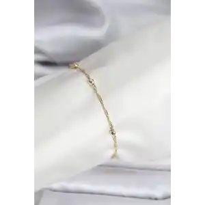 14K Gold Renk Kaplama Topçuklu Model CM Kadın Bileklik