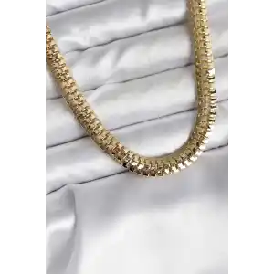 14K Gold Renk Kaplama Zincir Modelli CM Kadın Kolye