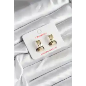 14K Gold Renk Kaplama Zirkon Taşlı Halka Model CM Kadın Küpe