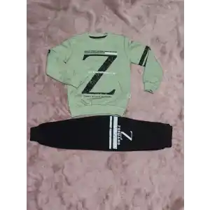 3-9 yaş z baskılı alt üst takım siyahmint erkek çocuk