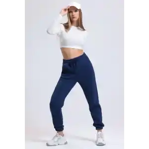 3 iplik şardonlu paça lastikli eşofman lacivert is001