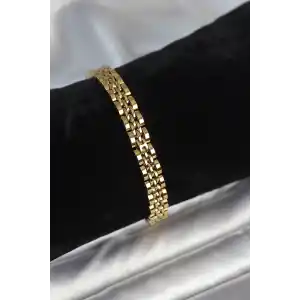 316L Çelik 7 mm Kalınlıkta Gold Renkli Erkek Bileklik