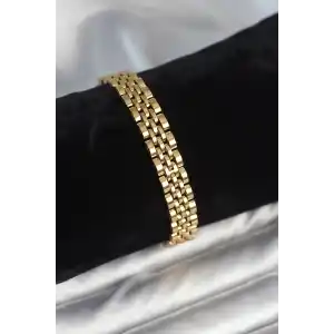 316L Çelik 9 mm Kalınlıkta Gold Renkli Erkek Bileklik