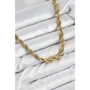 316L Çelik Burgu Model Gold Renk Kadın Kolye