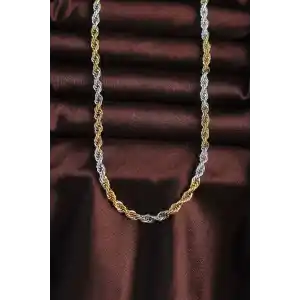 316L Çelik Çift Renk Burgu Tasarımlı Kolye