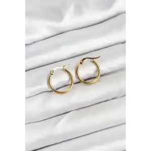 316L Çelik Gold Renk 15 mm Halka Kadın Küpe