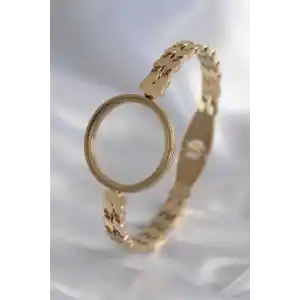 316L Çelik Gold Renk Arpa İşleme Açılabilir Fanus Model Kadın Kelepçe