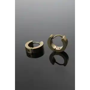 316L Çelik Gold Renk Halka Model Çift Küpe