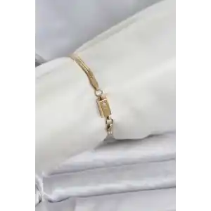 316L Çelik Gold Renk Külçe Altın Model Kadın Bileklik