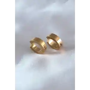 316L Çelik Gold Renk Sıkıştırmalı Erkek Küpe
