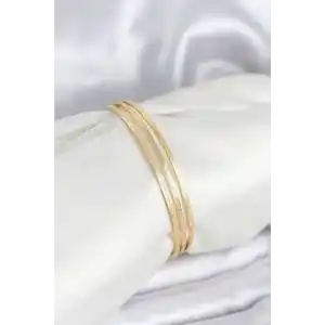 316L Çelik Gold Renk Simli Model Ajda 65 mm Kadın Bileklik