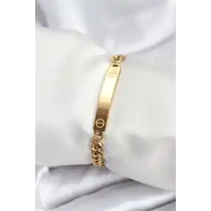 316L Çelik Gold Renk Yazı Yazmaya Uygun Kadın Bileklik