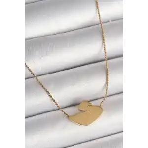 316L Çelik Gold Renk Zincir Kuğu Model Kadın Kolye